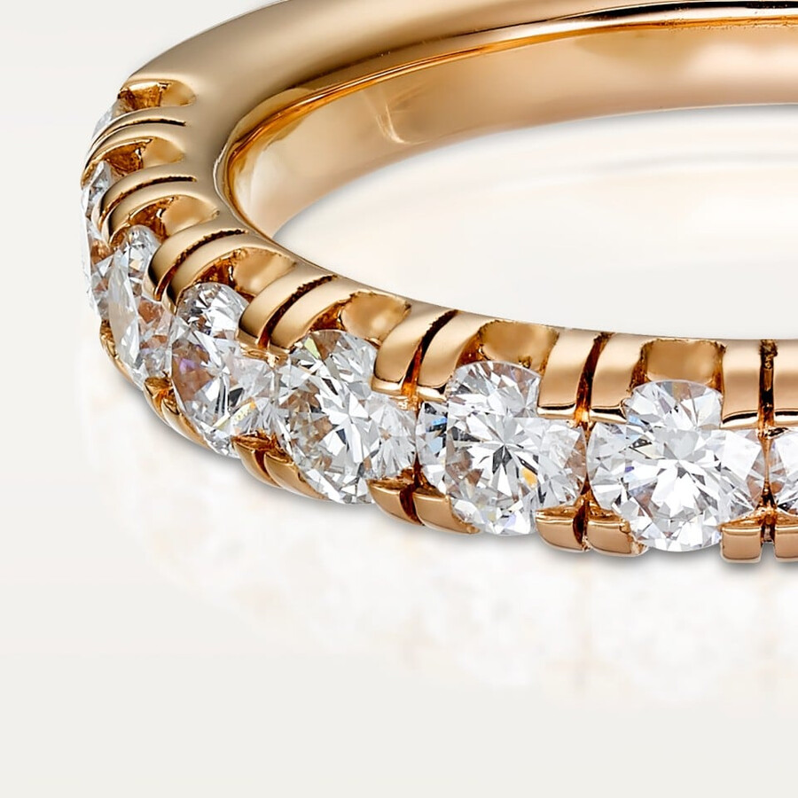 etincelle de cartier wedding band 3.5 mm width semi-paved