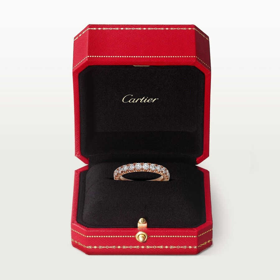 etincelle de cartier wedding band 3.5 mm width semi-paved