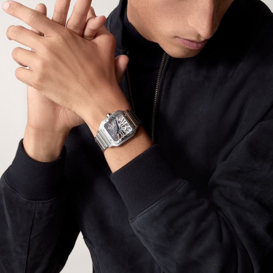 santos de cartier skeleton watch