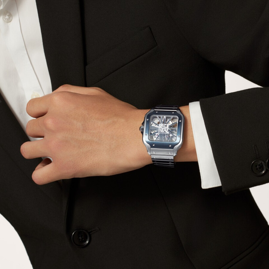 santos de cartier skeleton watch
