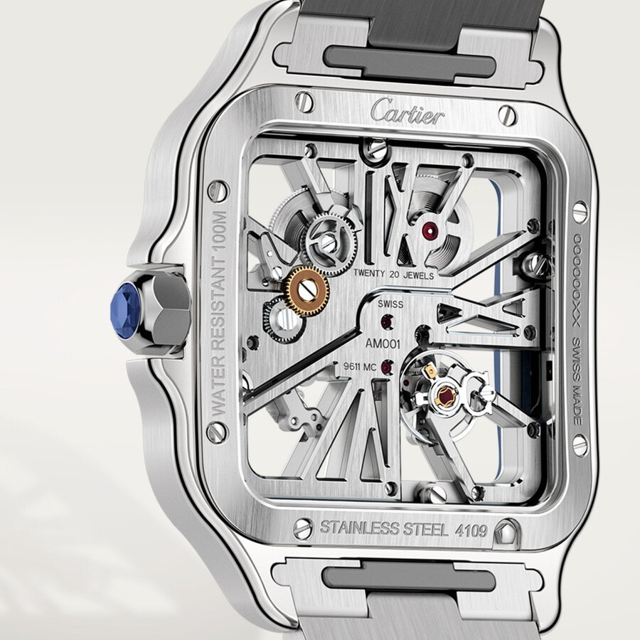 santos de cartier skeleton watch