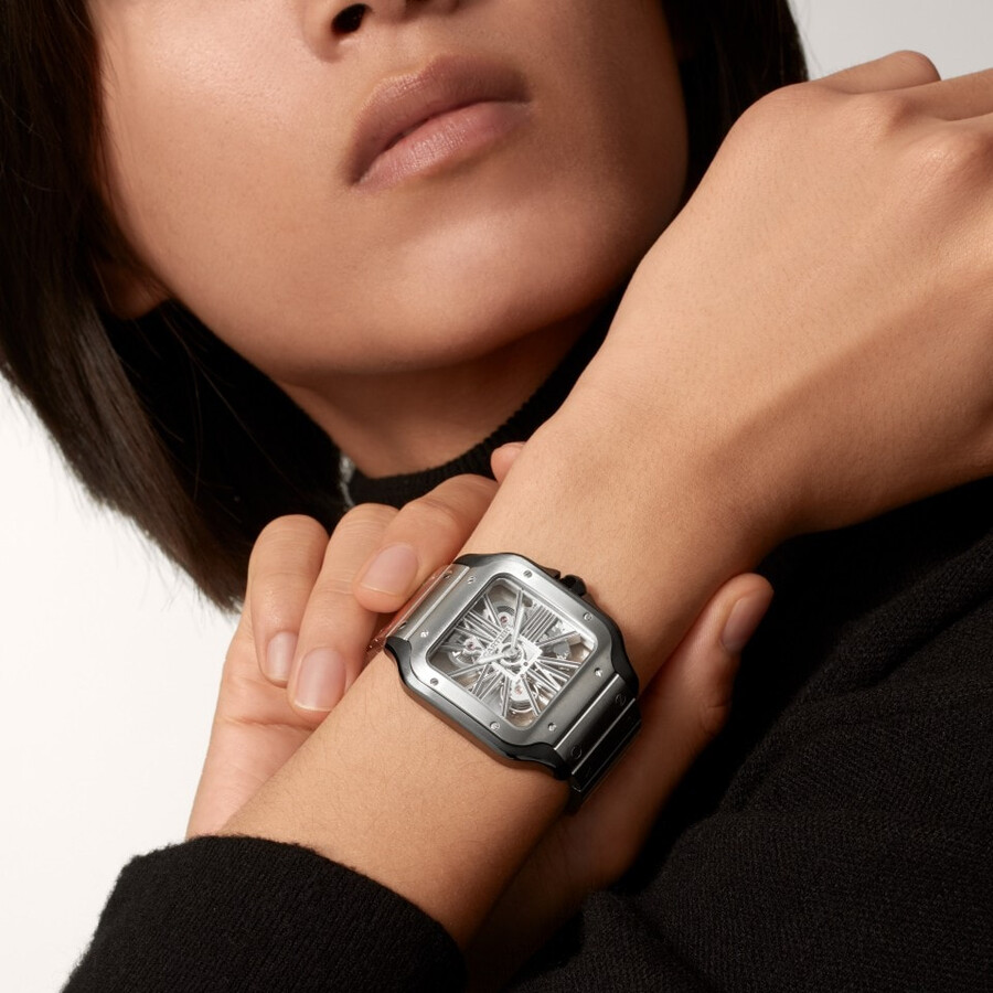 santos de cartier skeleton watch