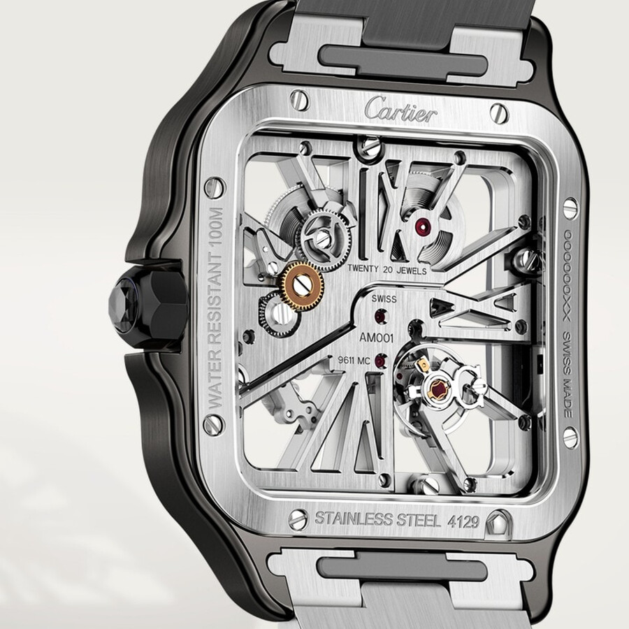 santos de cartier skeleton watch