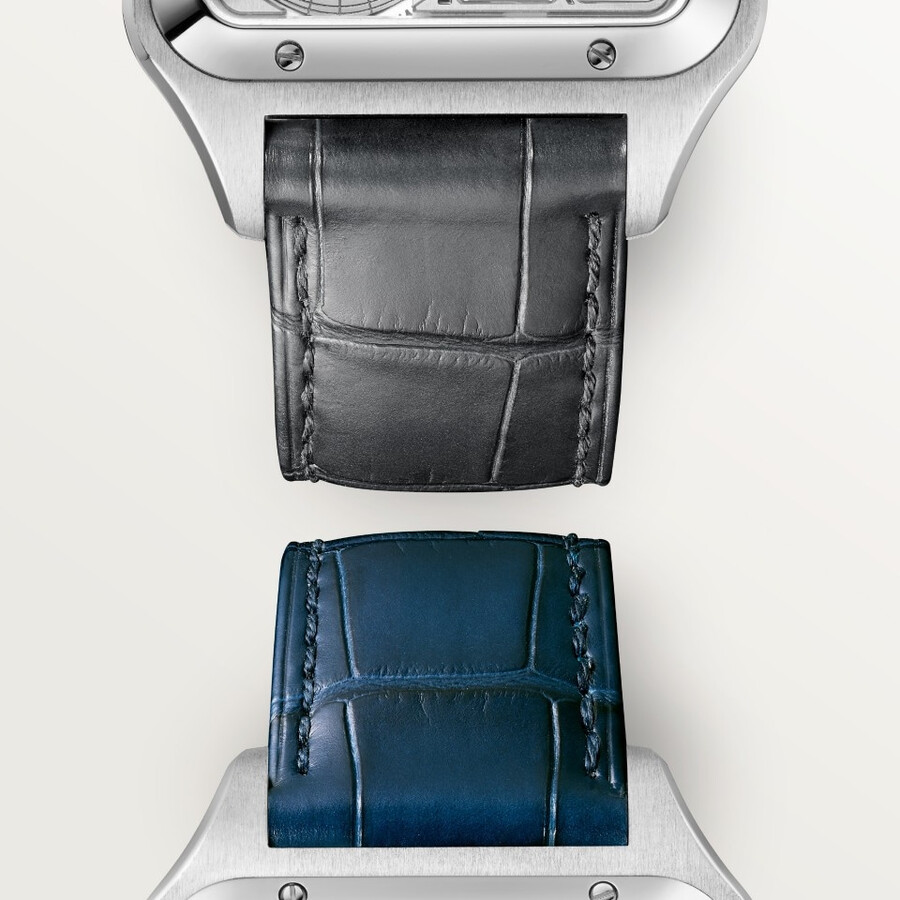 santos-dumont skeleton watch equipped with a micro-rotor