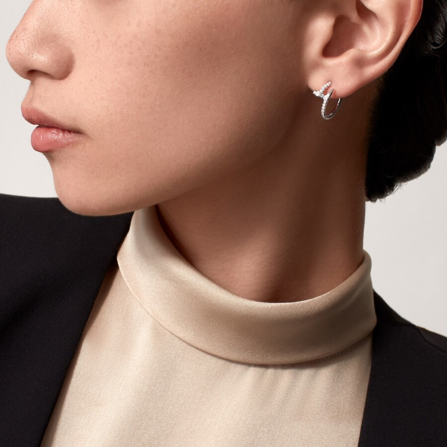 juste un clou hoop earrings small model paved
