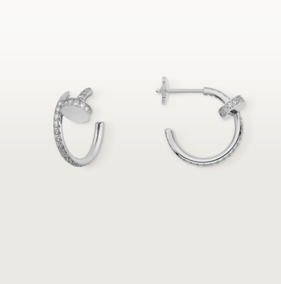 juste un clou hoop earrings small model paved