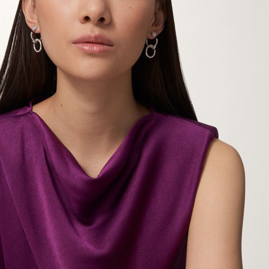 juste un clou earrings double paved