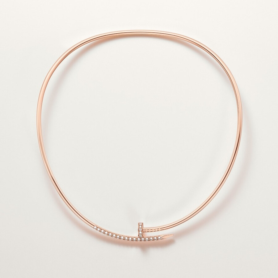 juste un clou torque necklace small model reverse-set diamonds