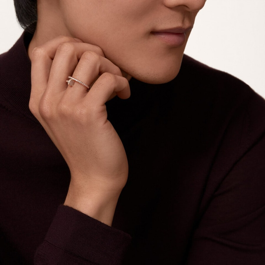 juste un clou ring small model half-paved