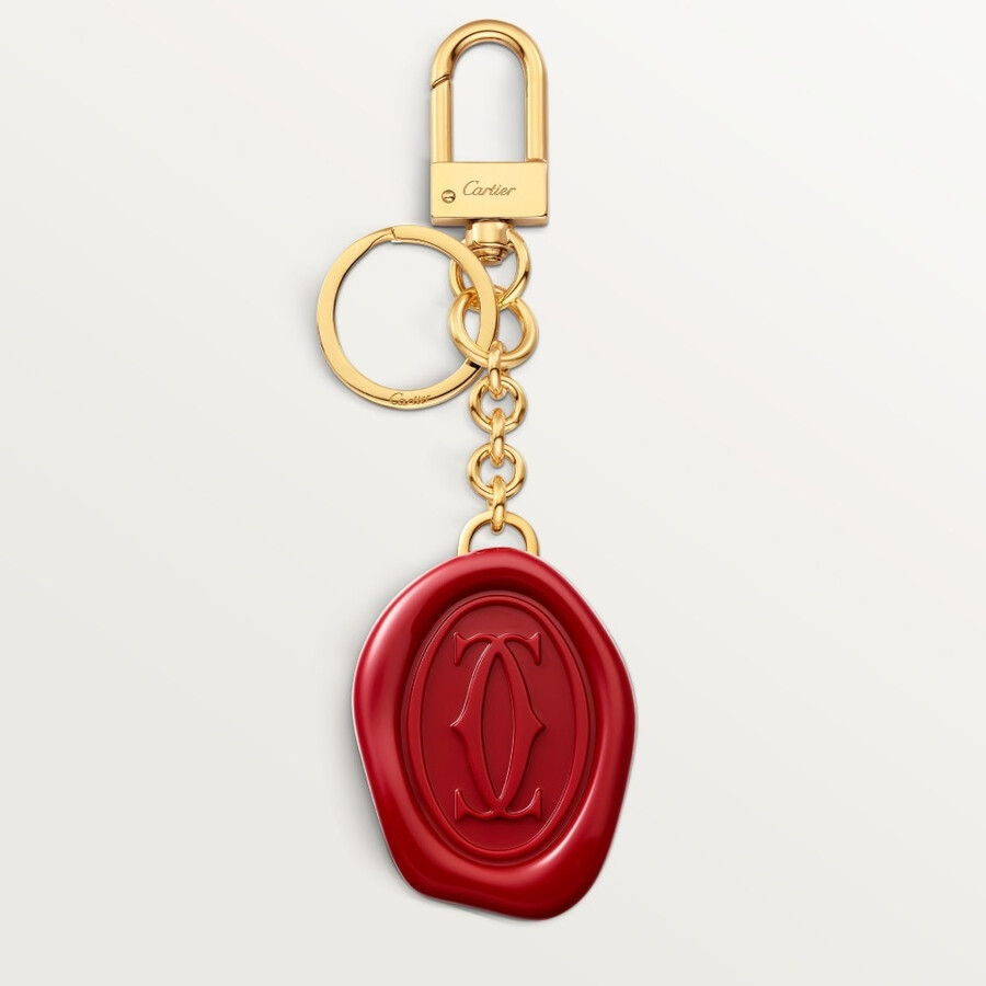 diabolo de cartier key ring with wax seal motif
