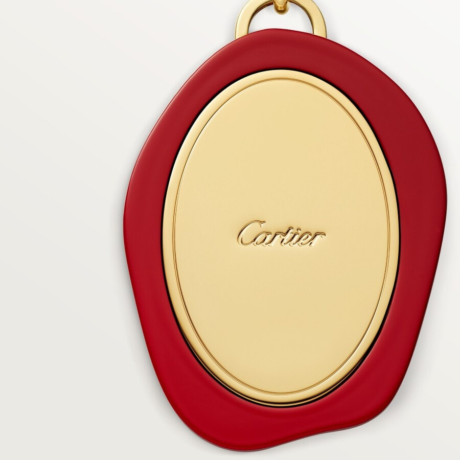 diabolo de cartier key ring with wax seal motif