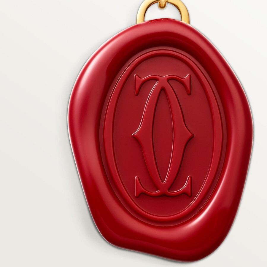 diabolo de cartier key ring with wax seal motif