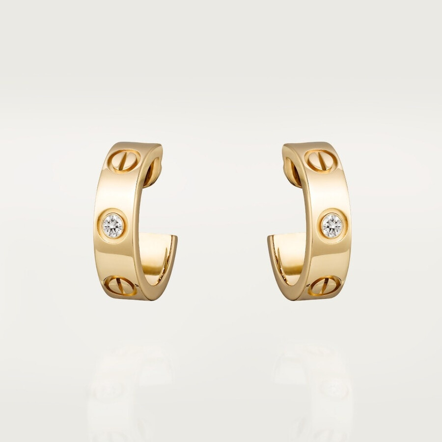 love hoop earrings classic model 2 diamonds