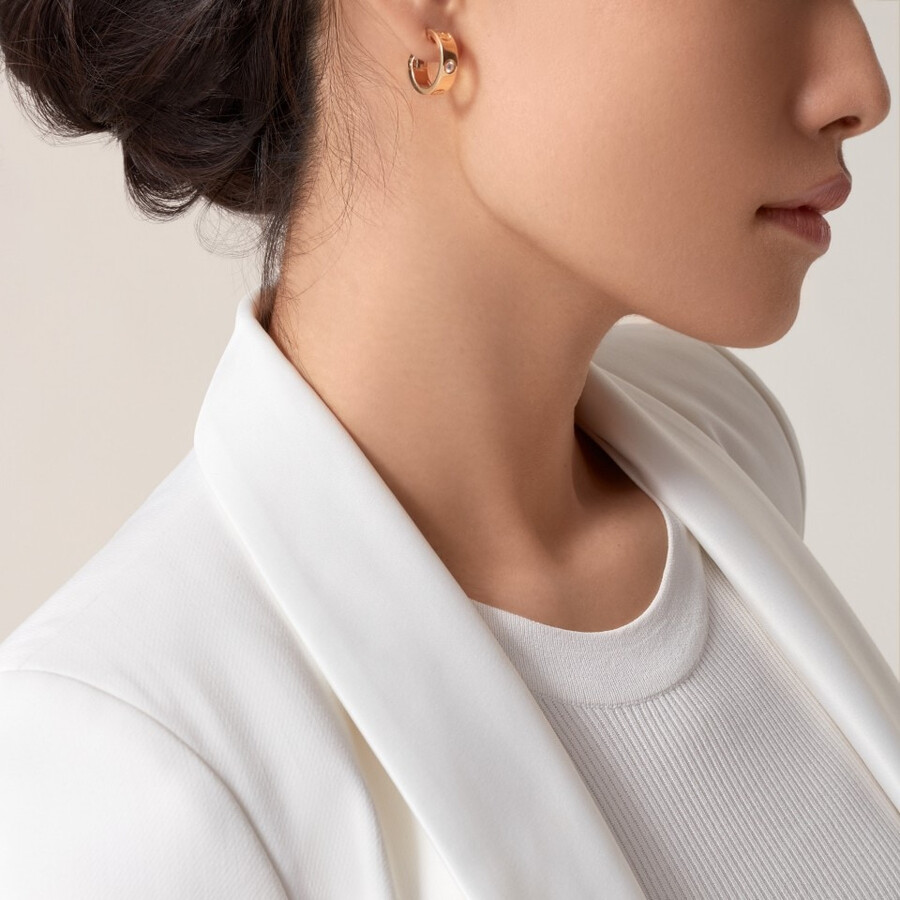 love hoop earrings classic model 2 diamonds