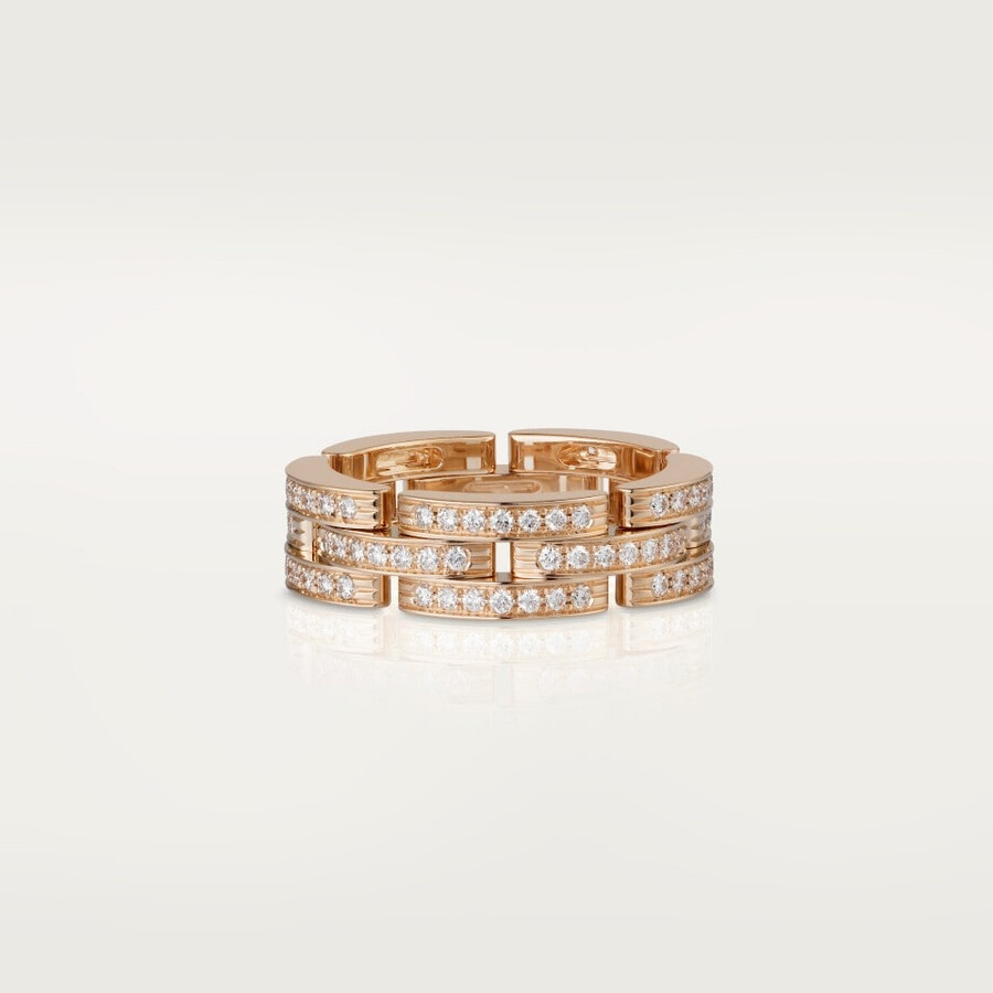 maillon panthère ring triple row paved