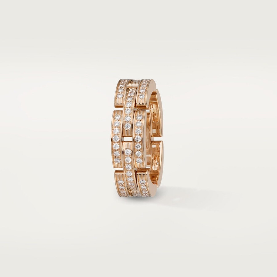 maillon panthère ring triple row paved