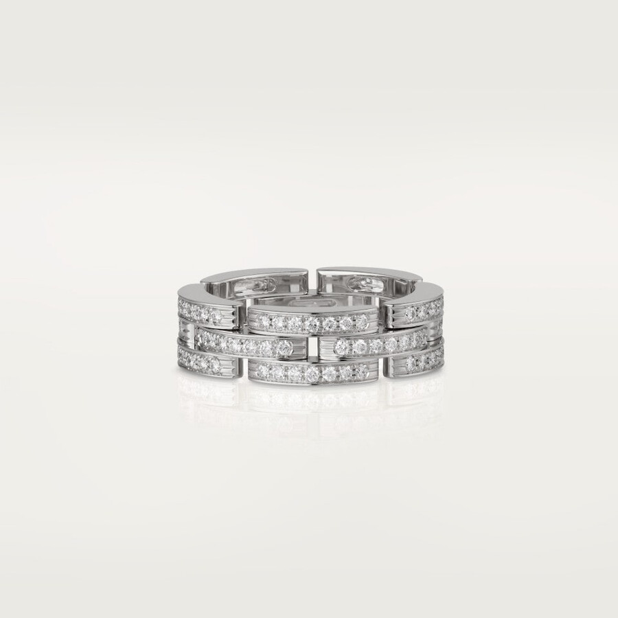 maillon panthère ring triple row paved
