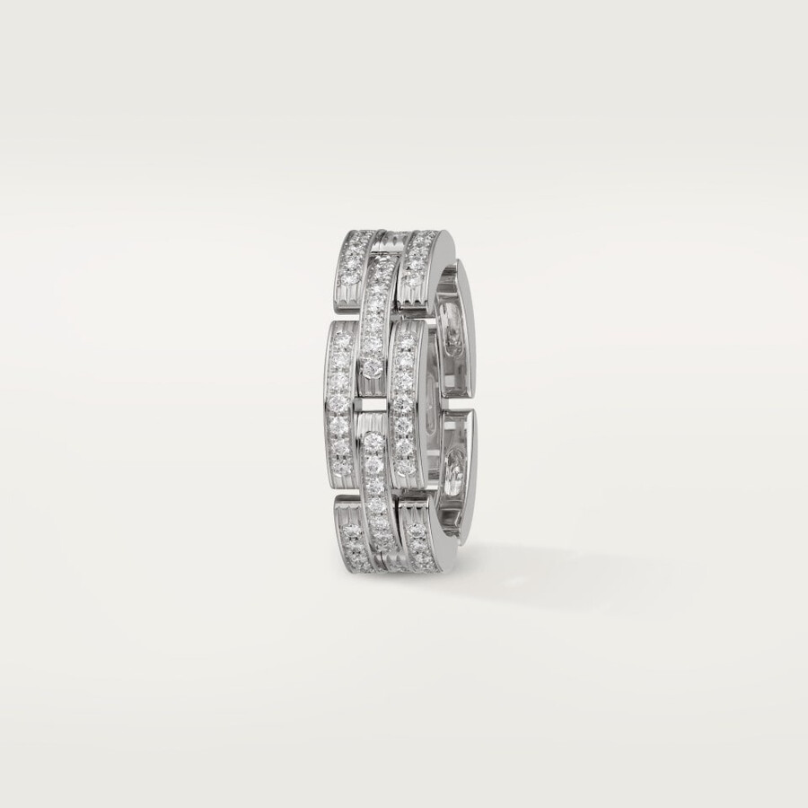 maillon panthère ring triple row paved