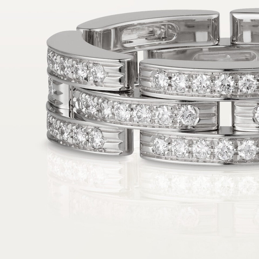 maillon panthère ring triple row paved