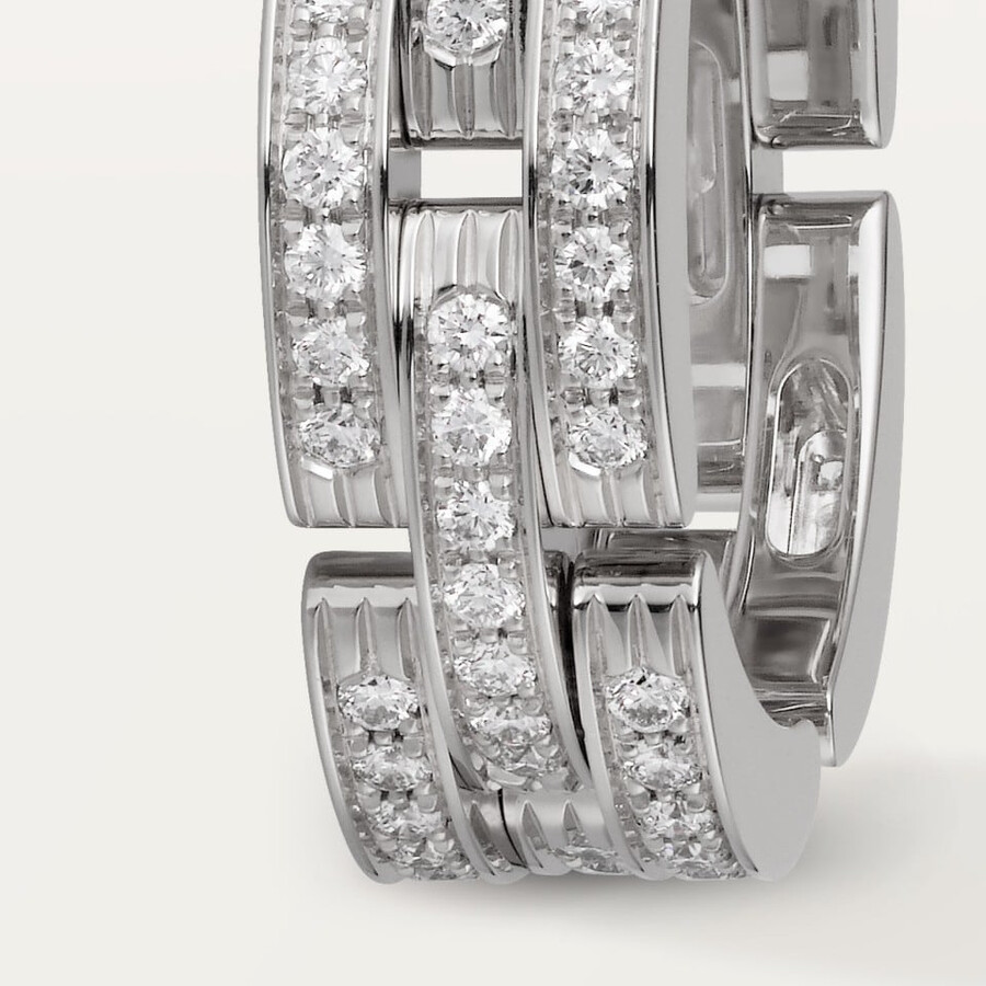 maillon panthère ring triple row paved