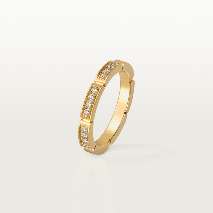 maillon panthère wedding band half-paved