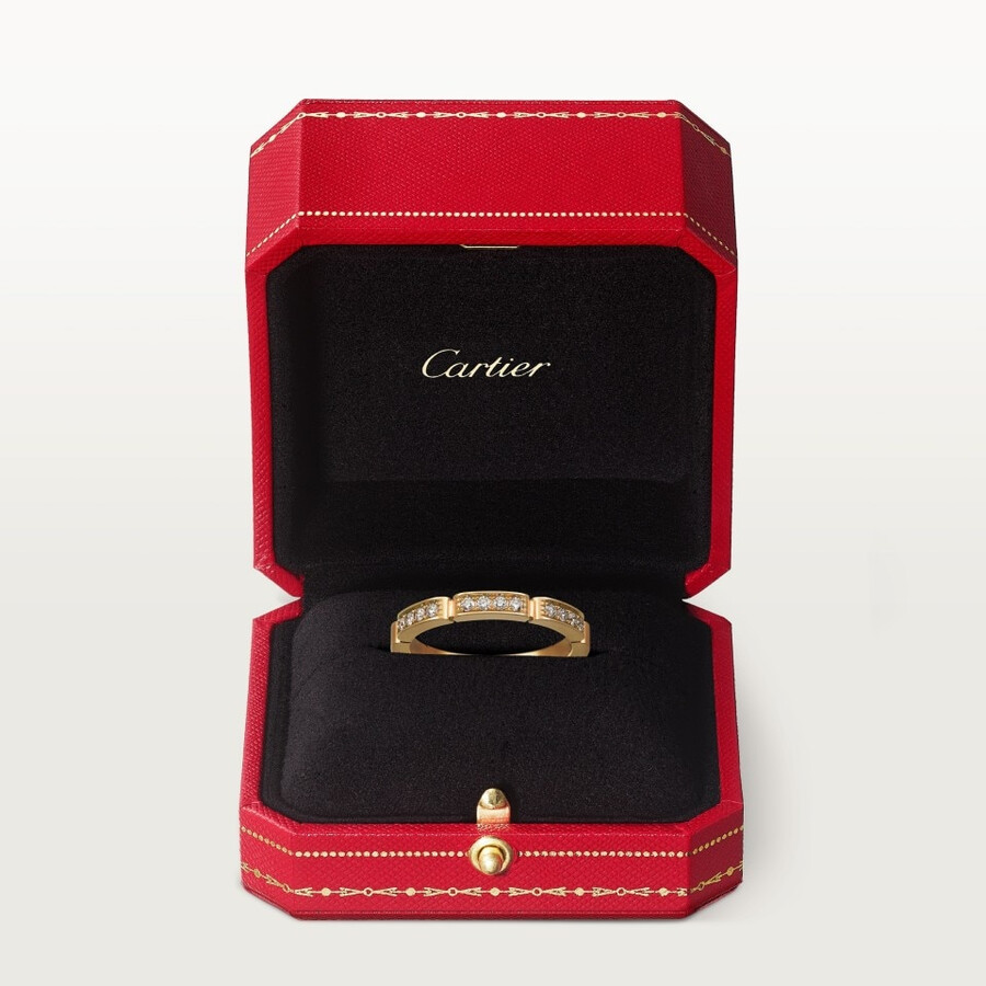 maillon panthère wedding band half-paved