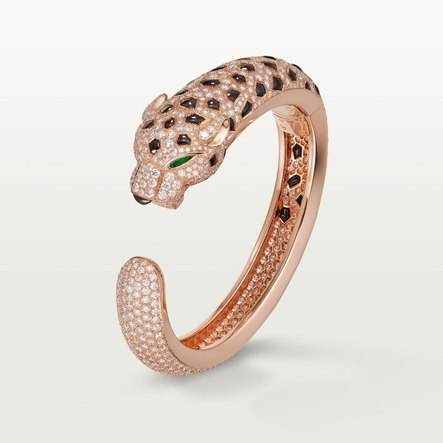 panthère de cartier bracelet obsidian paved
