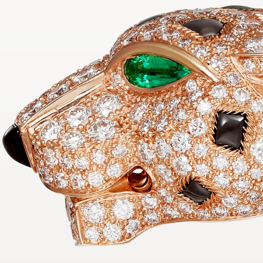 panthère de cartier bracelet obsidian paved