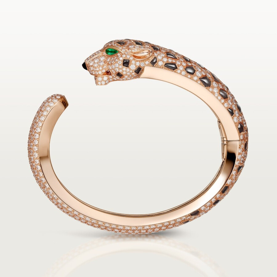 panthère de cartier bracelet obsidian paved