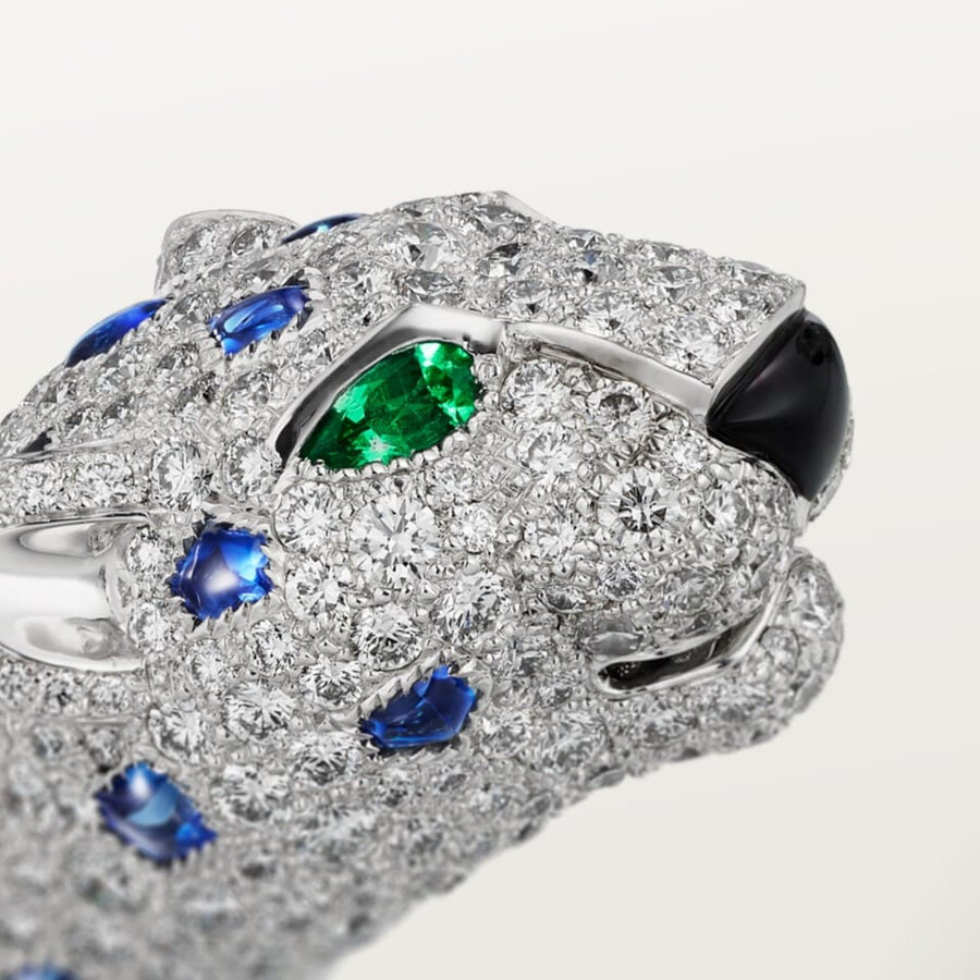 panthère de cartier bracelet sapphire paved