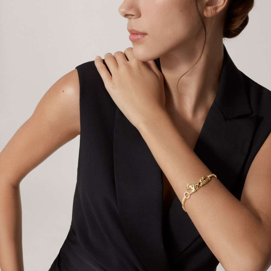 panthère de cartier bracelet on chain diamonds
