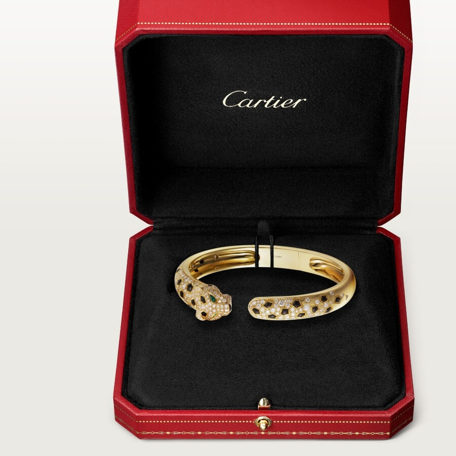 panthère de cartier bracelet medium model half-paved