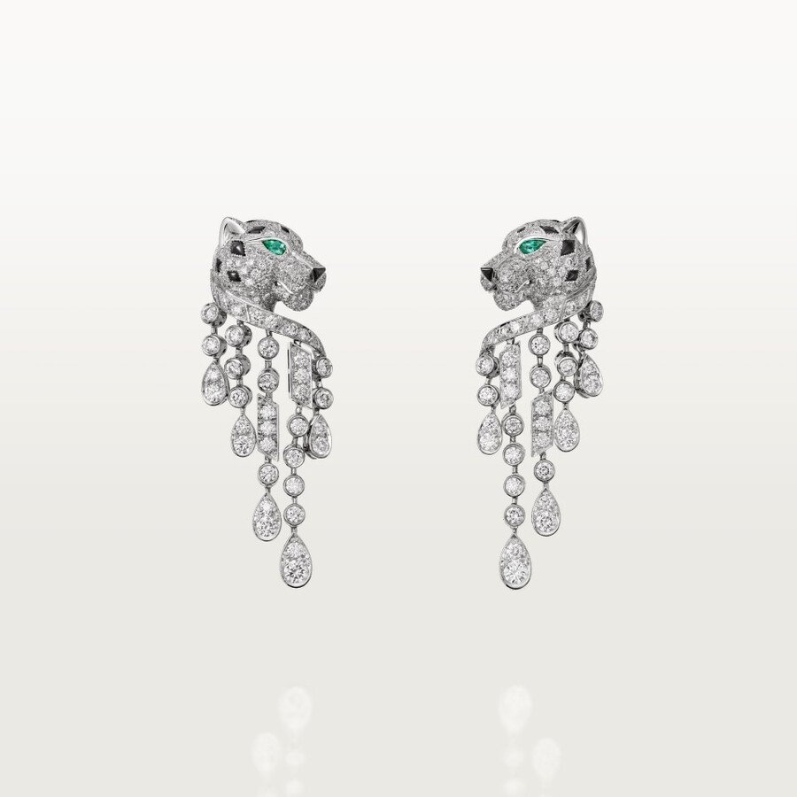 panthère de cartier earrings large model paved