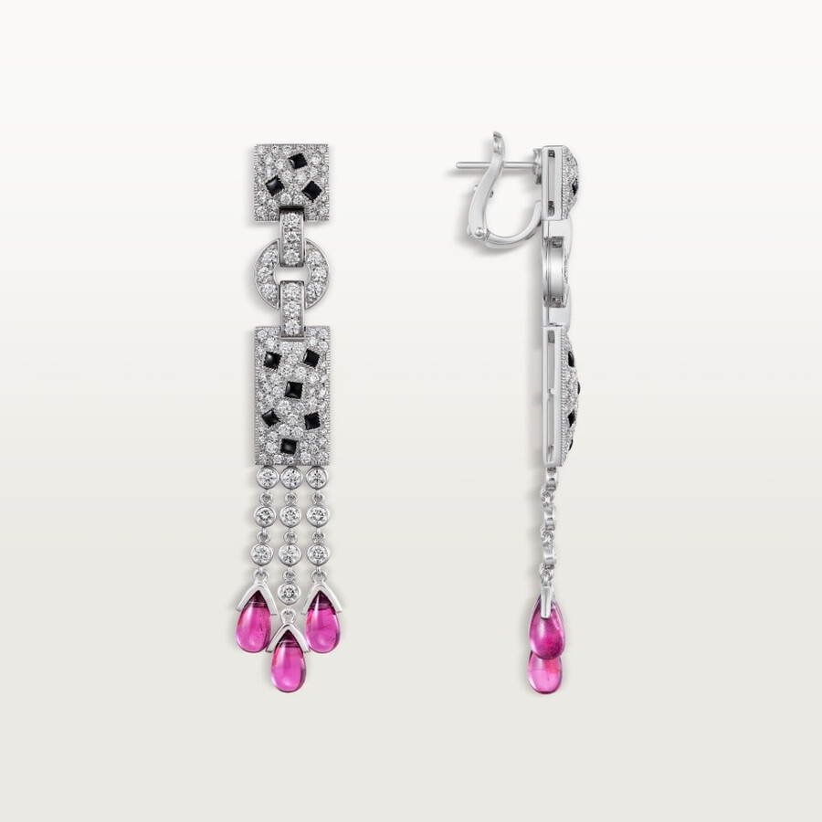 panthère de cartier earrings rubellite paved