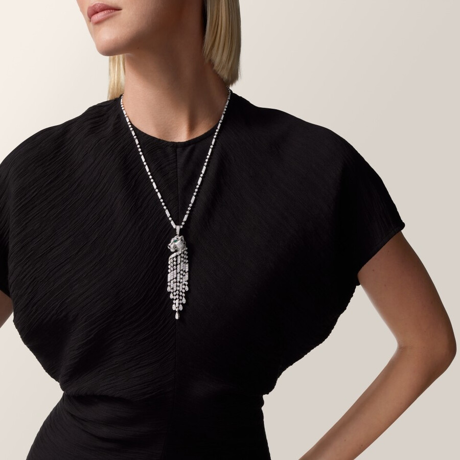 panthère de cartier long necklace large model paved