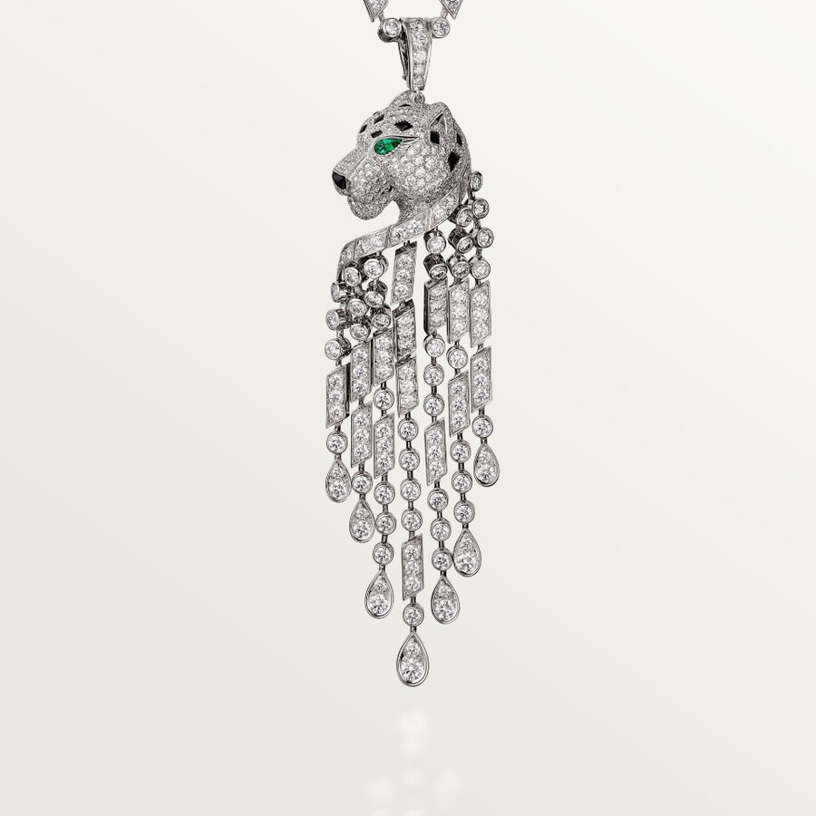 panthère de cartier long necklace large model paved