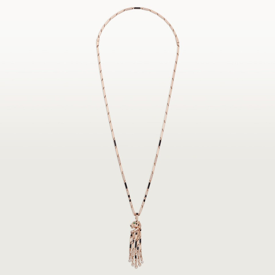 panthère de cartier long necklace small model paved