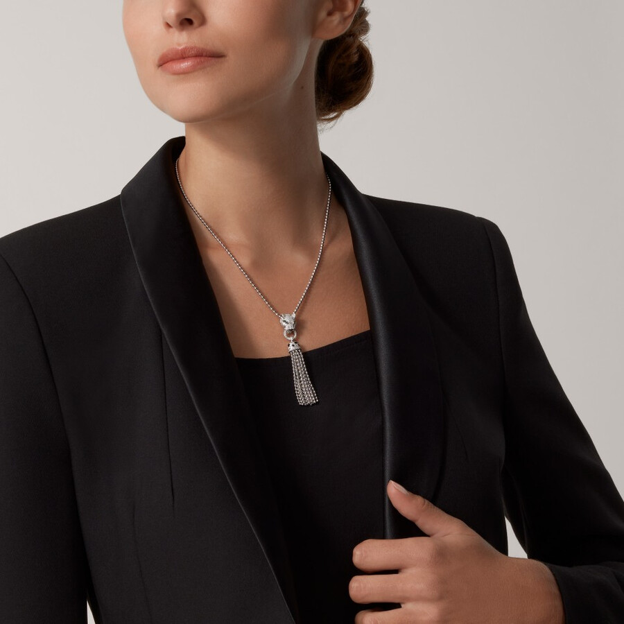 panthère de cartier necklace half-paved