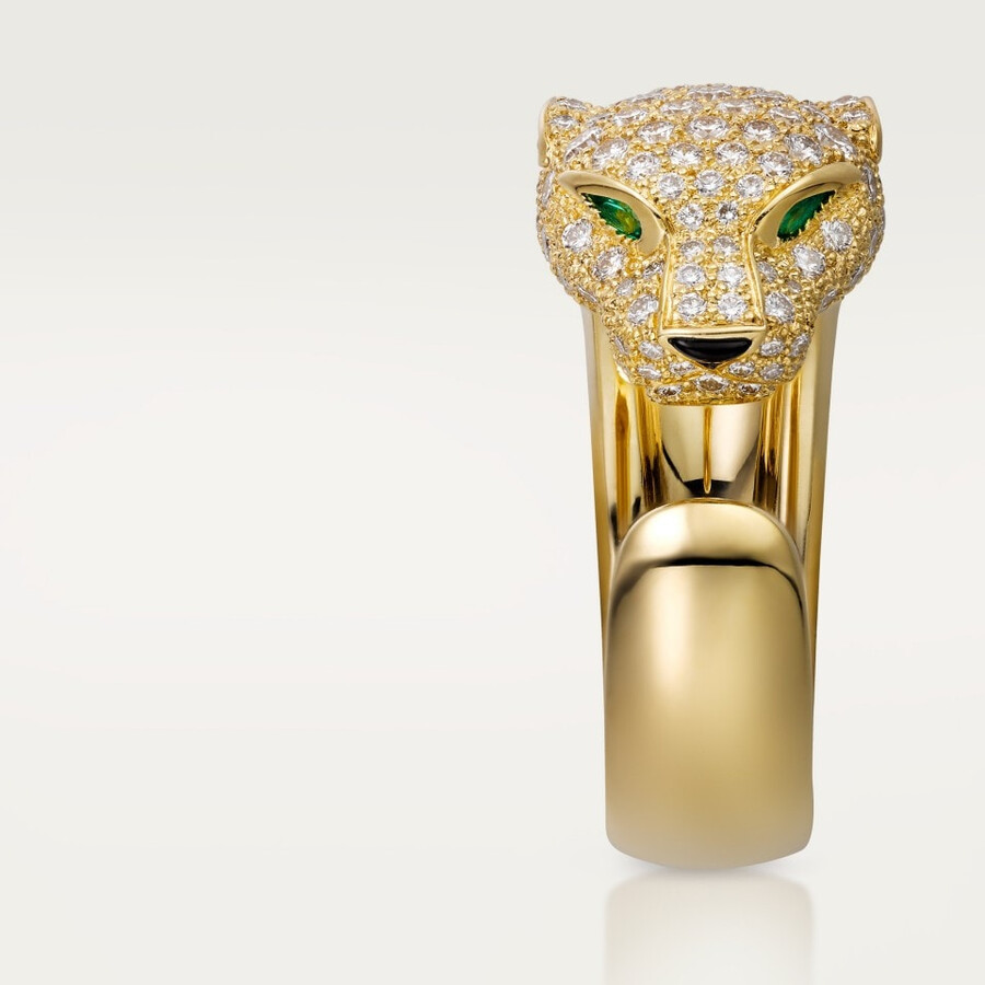 panthère de cartier ring medium model half-paved