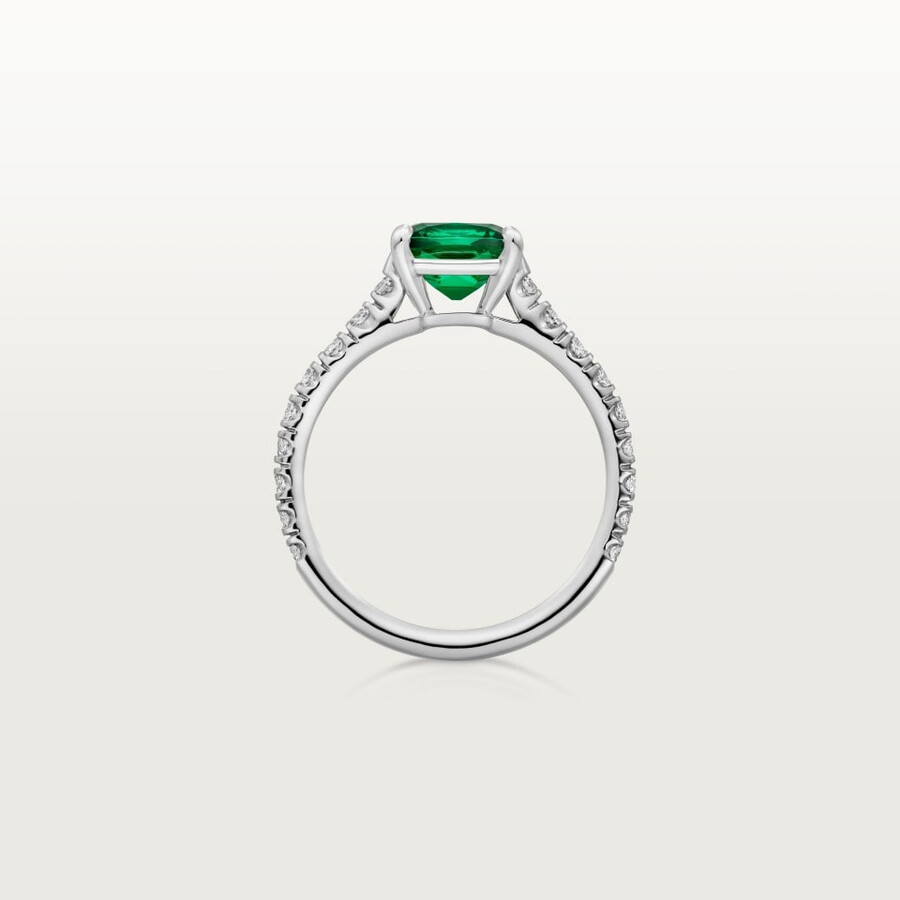 1895 solitaire cushion-cut emerald paved