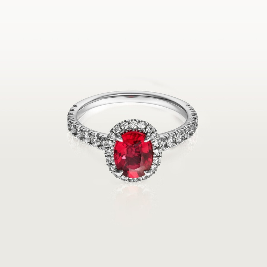 cartier destinée solitaire oval-cut ruby paved