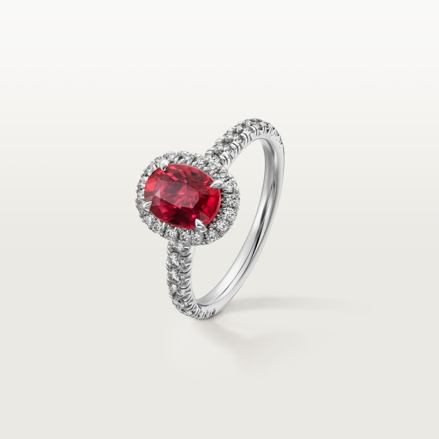 cartier destinée solitaire oval-cut ruby paved