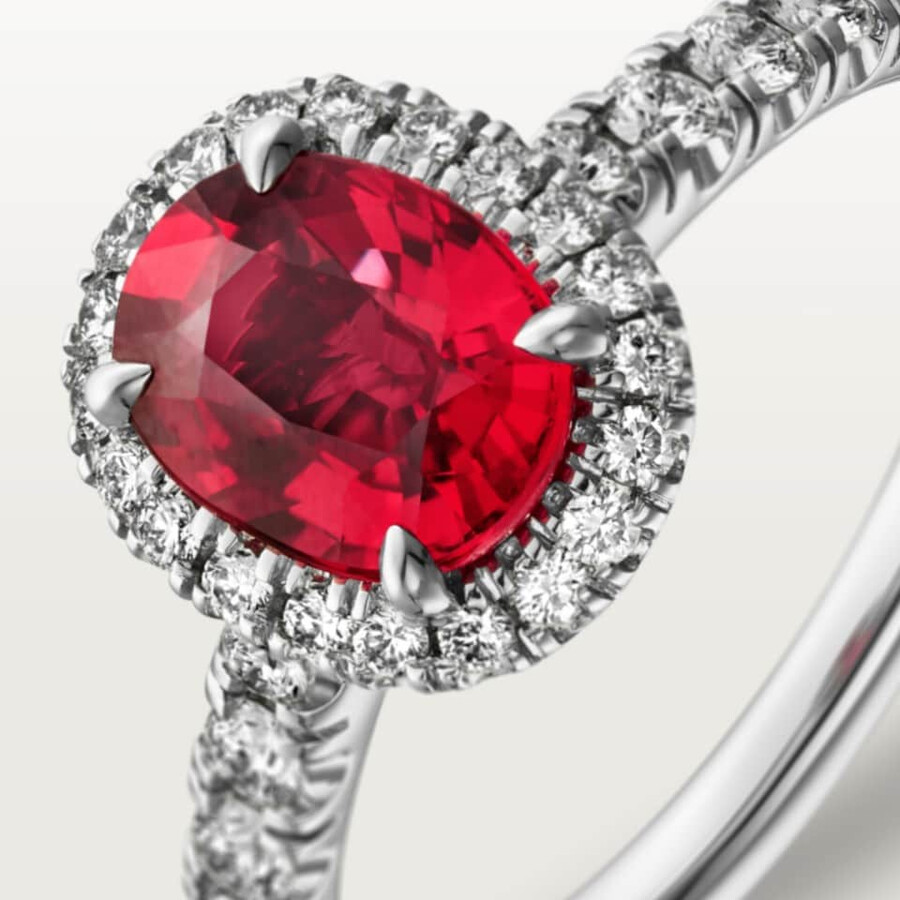 cartier destinée solitaire oval-cut ruby paved