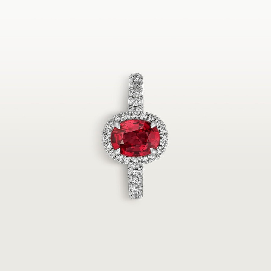 cartier destinée solitaire oval-cut ruby paved