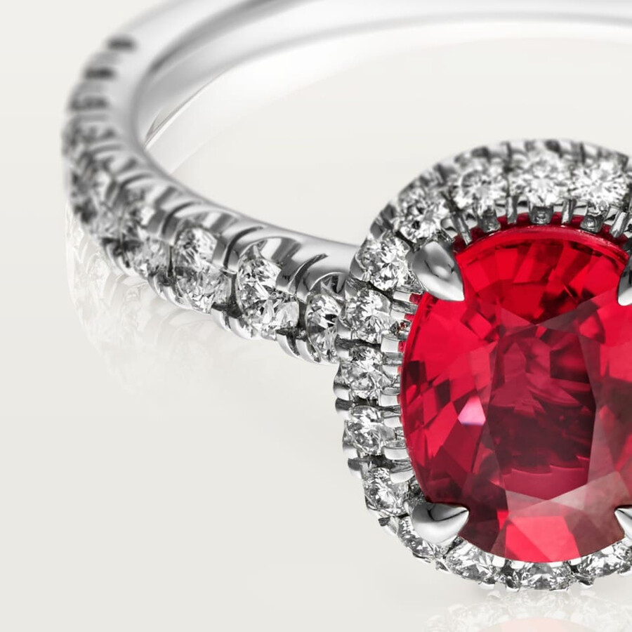 cartier destinée solitaire oval-cut ruby paved