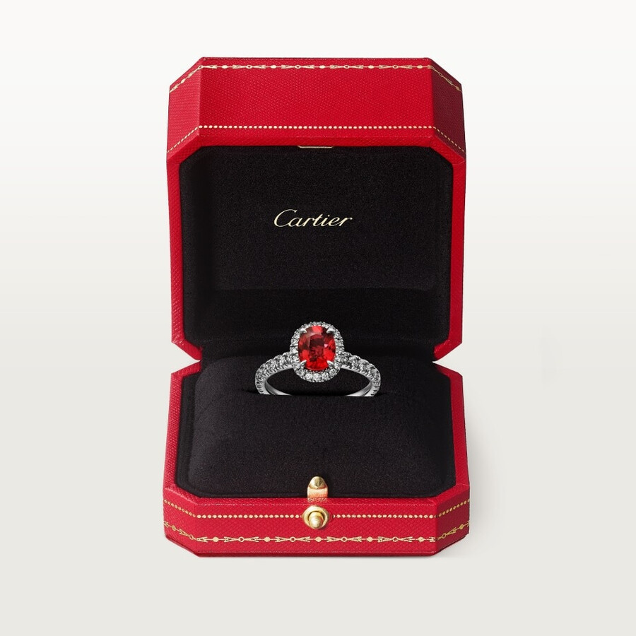 cartier destinée solitaire oval-cut ruby paved