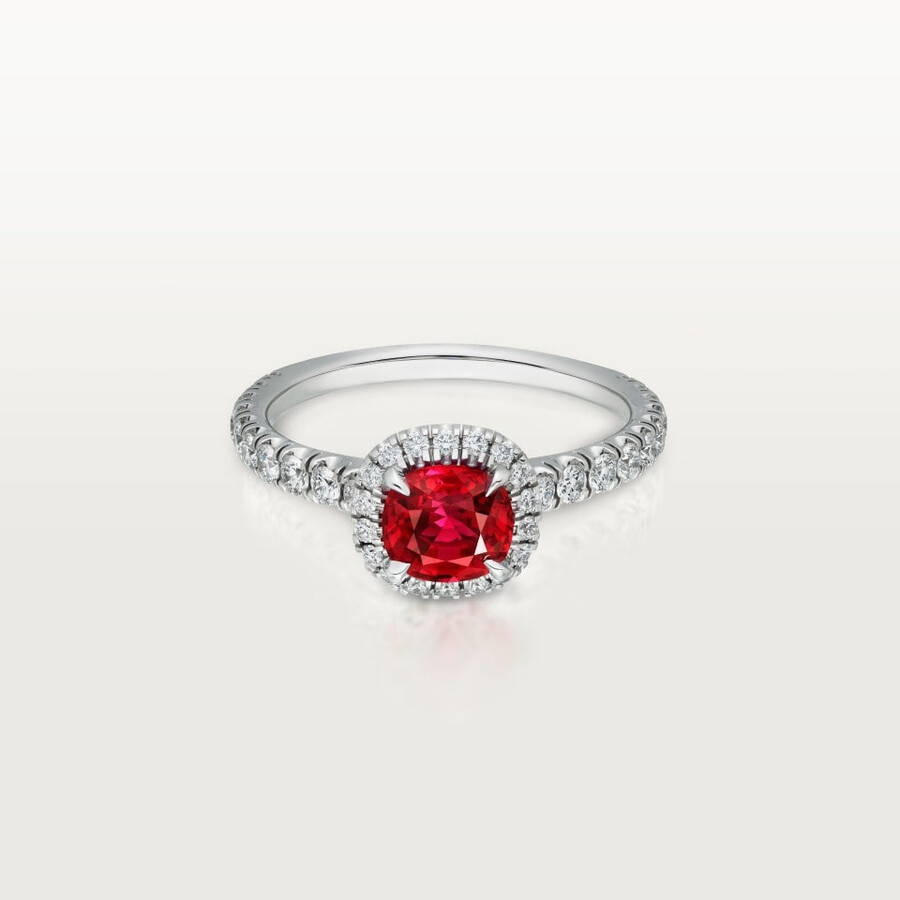 cartier destinée solitaire cushion-cut ruby paved