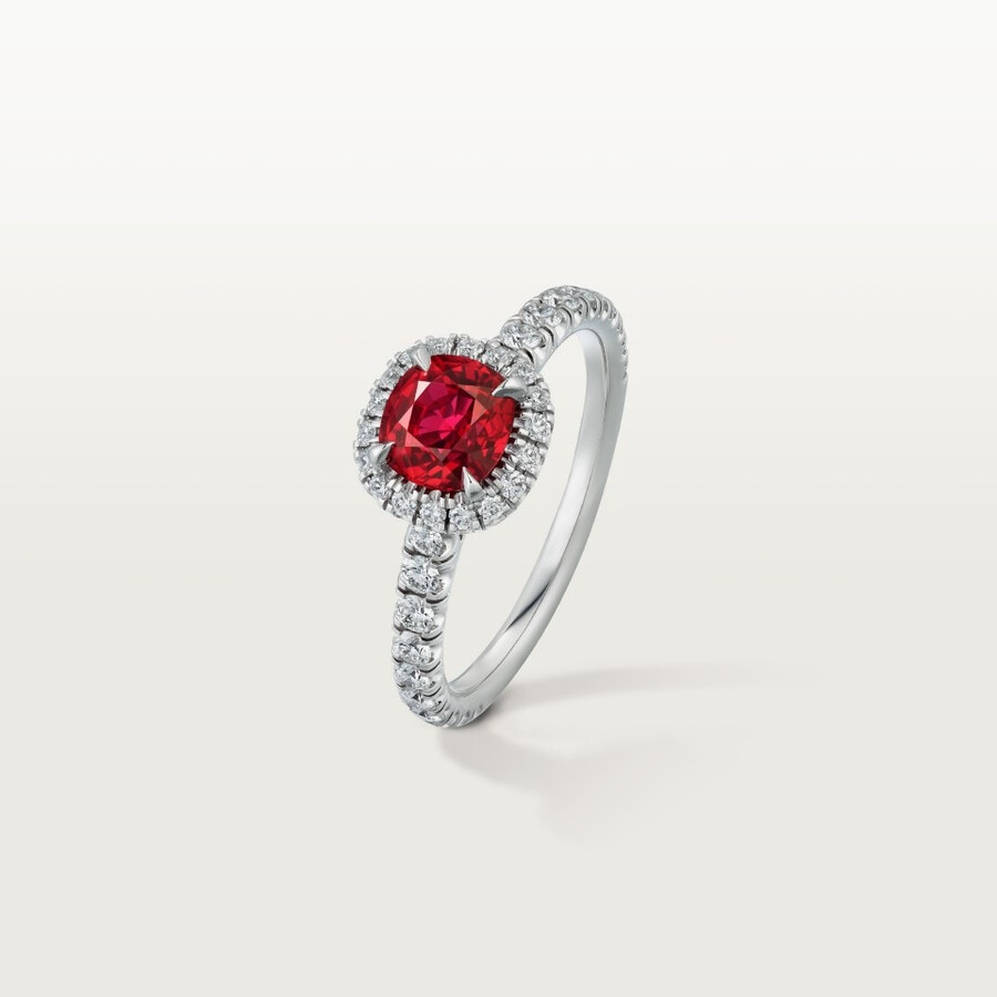 cartier destinée solitaire cushion-cut ruby paved