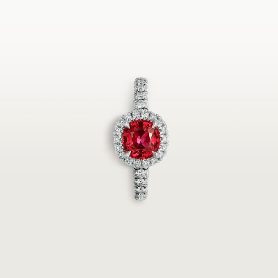 cartier destinée solitaire cushion-cut ruby paved