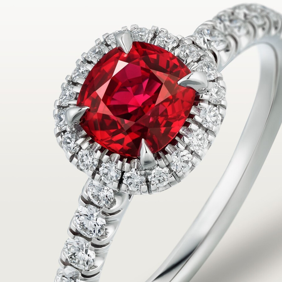 cartier destinée solitaire cushion-cut ruby paved